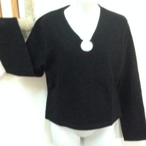 LUCIDITY Sweater Size XL Black, 58% Rayon, 13% Nylon, 6% Metallic